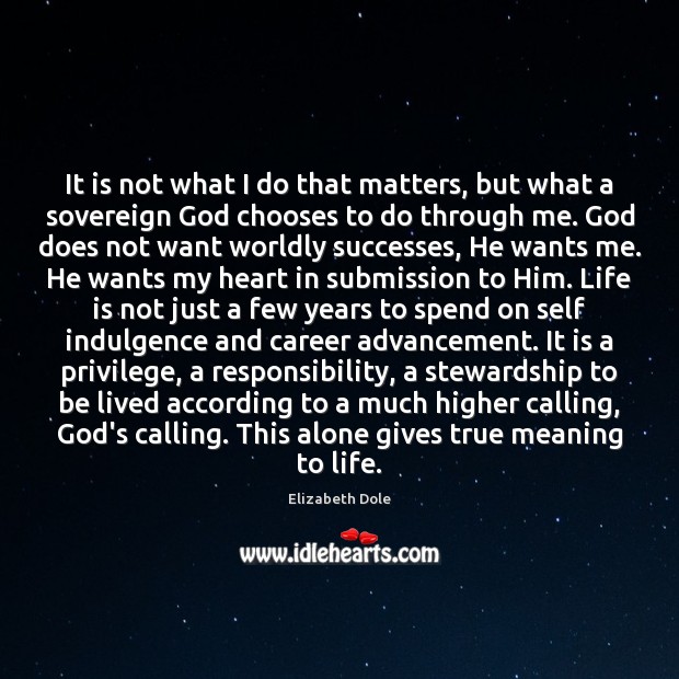It is not what I do that matters, but what a sovereign Submission Quotes Image