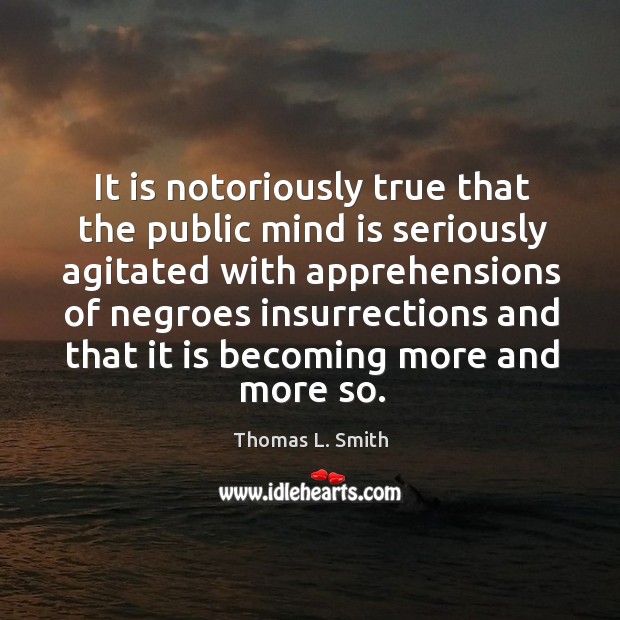 It is notoriously true that the public mind is seriously agitated with apprehensions of negroes Image