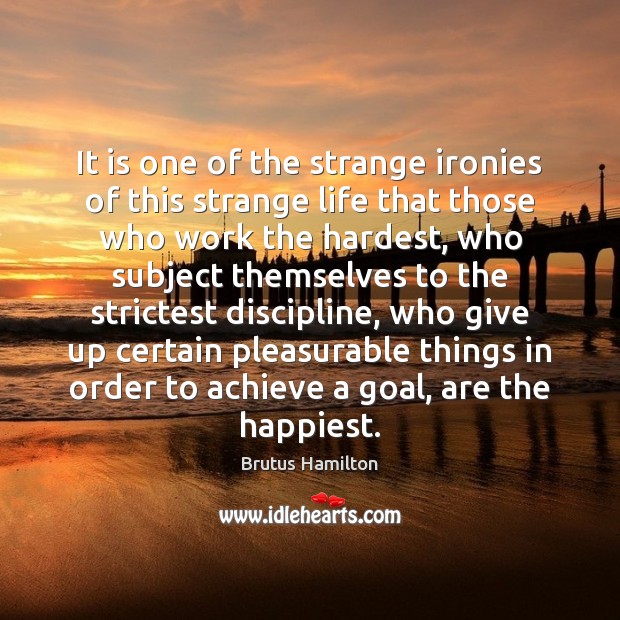 It is one of the strange ironies of this strange life that Brutus Hamilton Picture Quote
