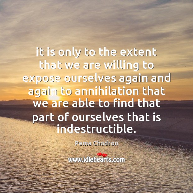 It is only to the extent that we are willing to expose Pema Chodron Picture Quote