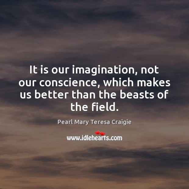 It is our imagination, not our conscience, which makes us better than Pearl Mary Teresa Craigie Picture Quote