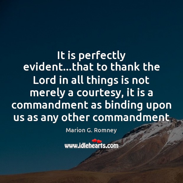 It is perfectly evident…that to thank the Lord in all things Image