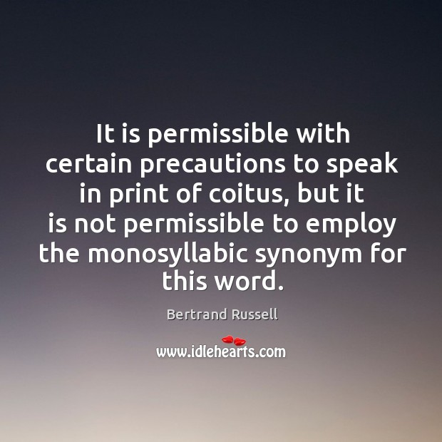 It is permissible with certain precautions to speak in print of coitus, Image