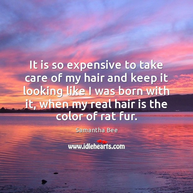 It is so expensive to take care of my hair and keep Samantha Bee Picture Quote