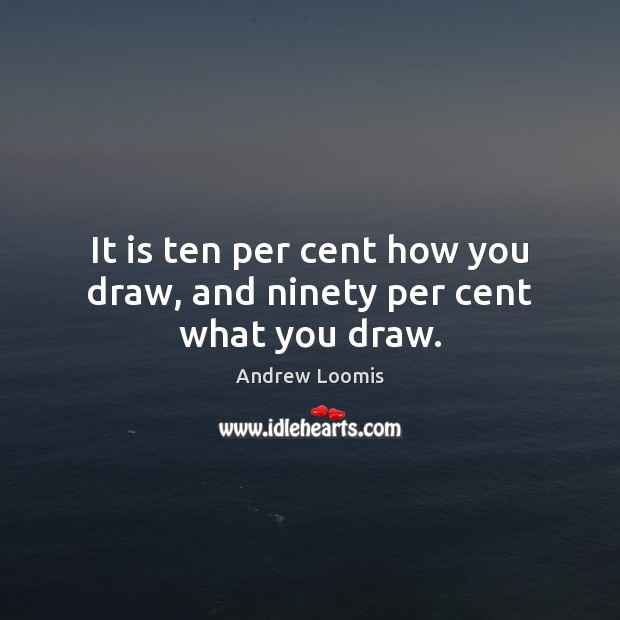 It is ten per cent how you draw, and ninety per cent what you draw. Andrew Loomis Picture Quote