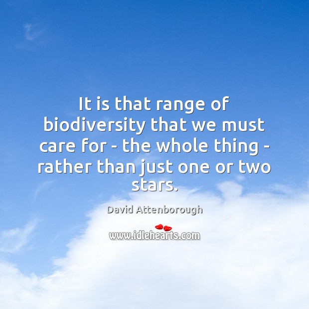 It is that range of biodiversity that we must care for – David Attenborough Picture Quote
