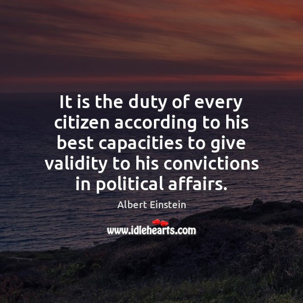 It is the duty of every citizen according to his best capacities Image