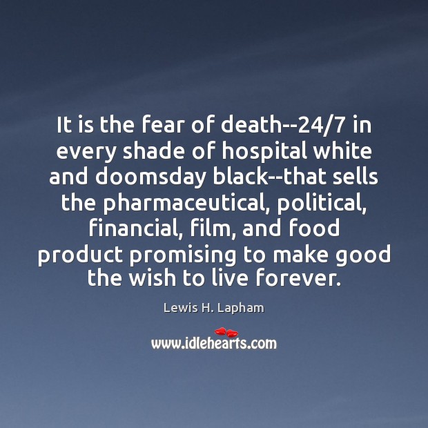 It is the fear of death–24/7 in every shade of hospital white Image