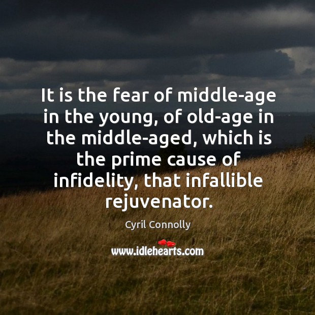 It is the fear of middle-age in the young, of old-age in the middle-aged Cyril Connolly Picture Quote