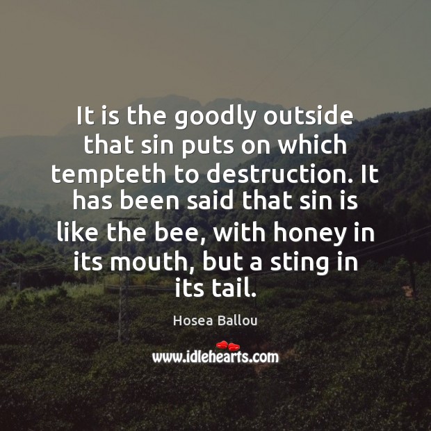 It is the goodly outside that sin puts on which tempteth to 
