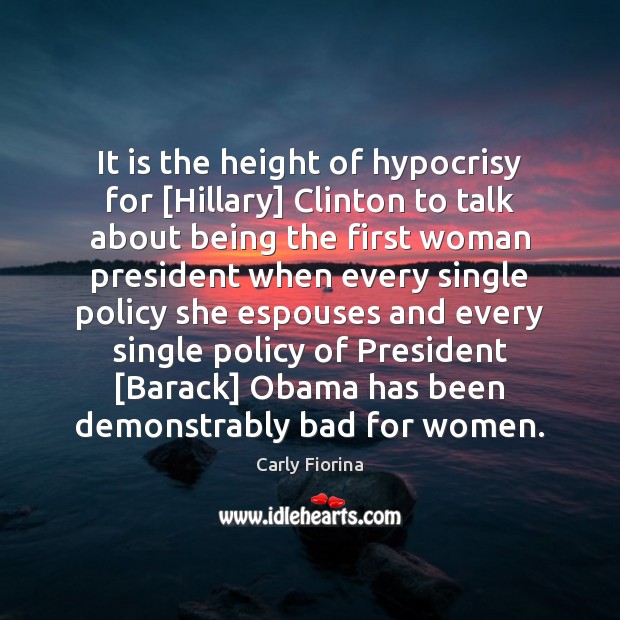 It is the height of hypocrisy for [Hillary] Clinton to talk about Image