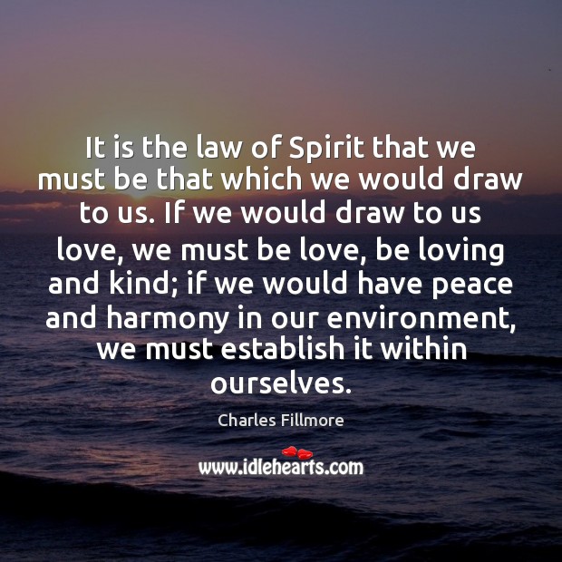 It is the law of Spirit that we must be that which Charles Fillmore Picture Quote