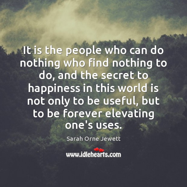 It is the people who can do nothing who find nothing to Sarah Orne Jewett Picture Quote