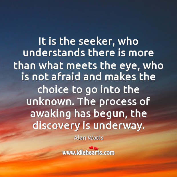 It is the seeker, who understands there is more than what meets Alan Watts Picture Quote