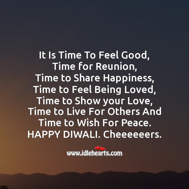 It is time to feel good Diwali Messages Image
