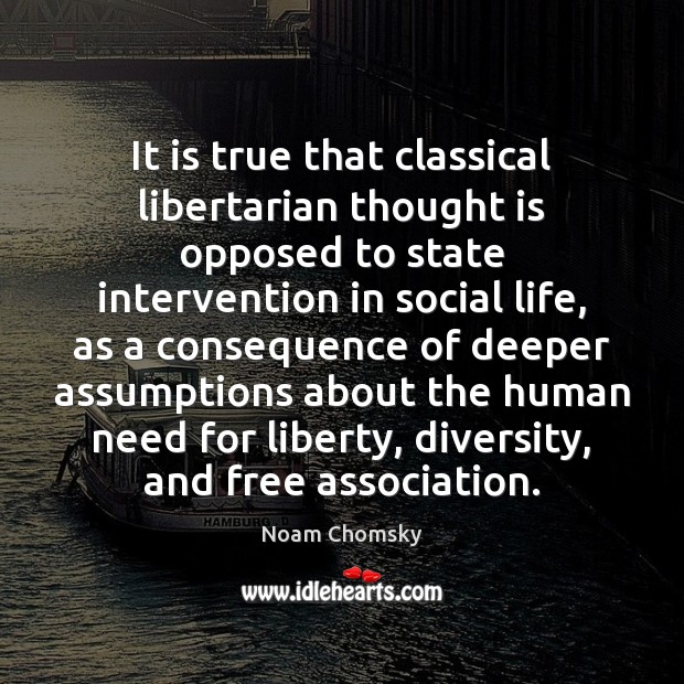 It is true that classical libertarian thought is opposed to state intervention Image