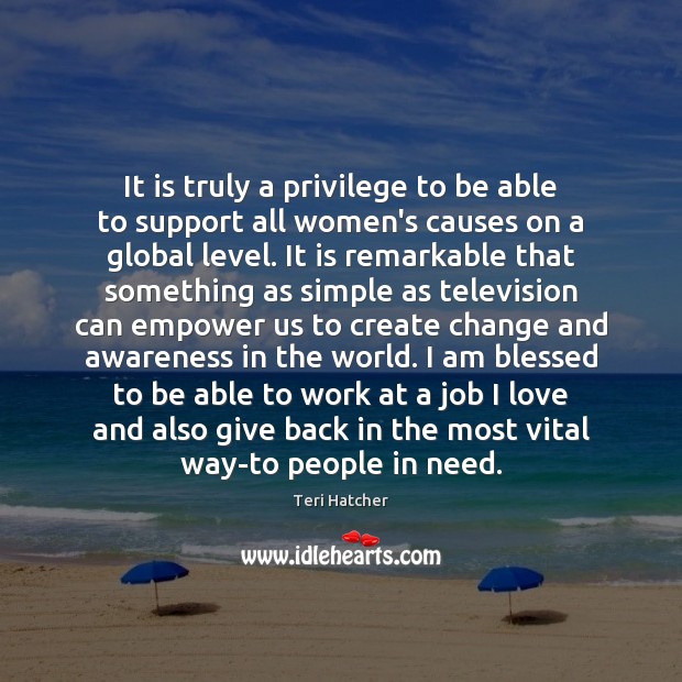 It is truly a privilege to be able to support all women’s Image