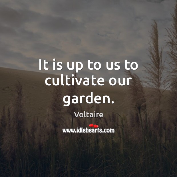 It is up to us to cultivate our garden. Voltaire Picture Quote