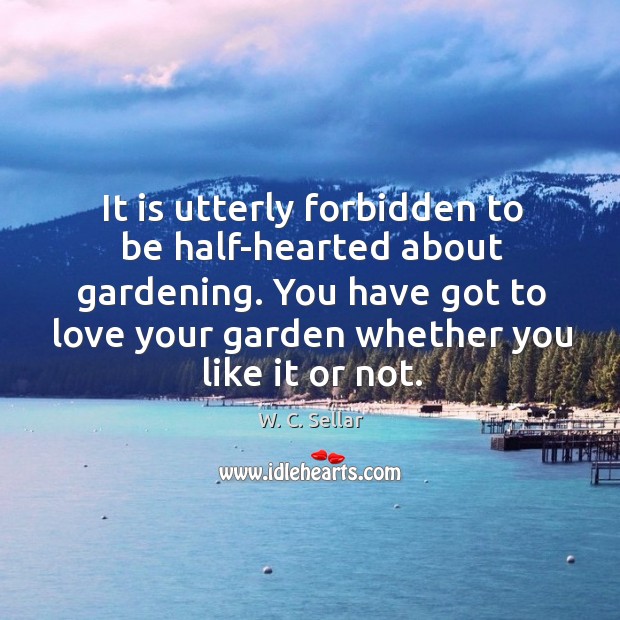 It is utterly forbidden to be half-hearted about gardening. You have got Image