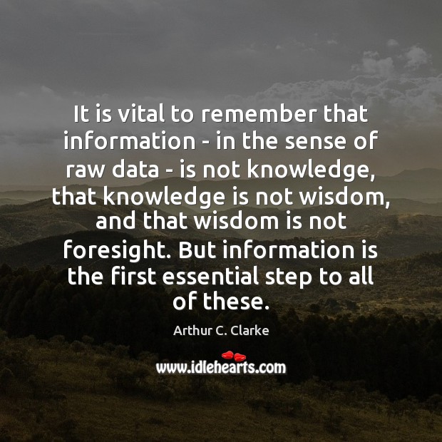 It is vital to remember that information – in the sense of Knowledge Quotes Image