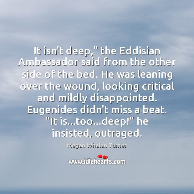 It isn’t deep,” the Eddisian Ambassador said from the other side of Megan Whalen Turner Picture Quote