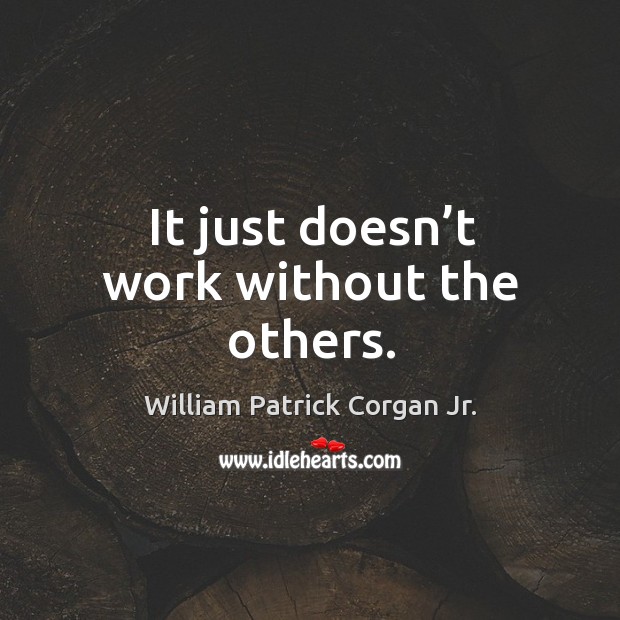 It just doesn’t work without the others. William Patrick Corgan Jr. Picture Quote