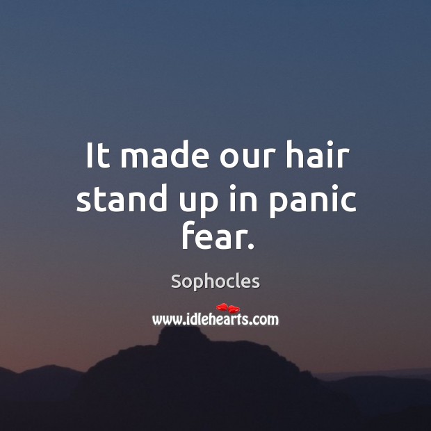 It made our hair stand up in panic fear. Sophocles Picture Quote