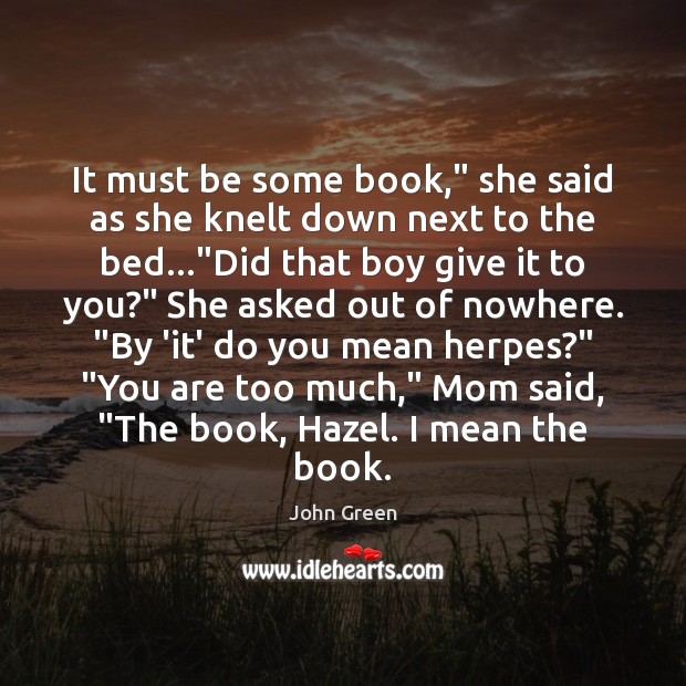 It must be some book,” she said as she knelt down next Image