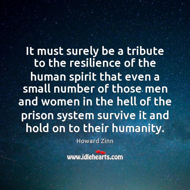 It must surely be a tribute to the resilience of the human Howard Zinn Picture Quote