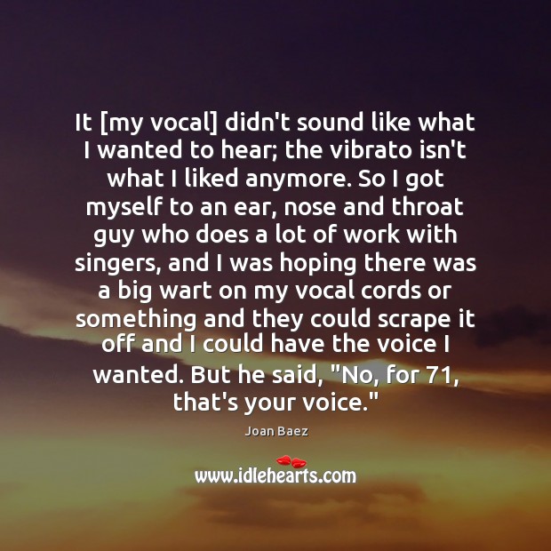 It [my vocal] didn’t sound like what I wanted to hear; the Joan Baez Picture Quote
