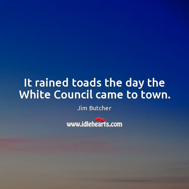 It rained toads the day the White Council came to town. Image