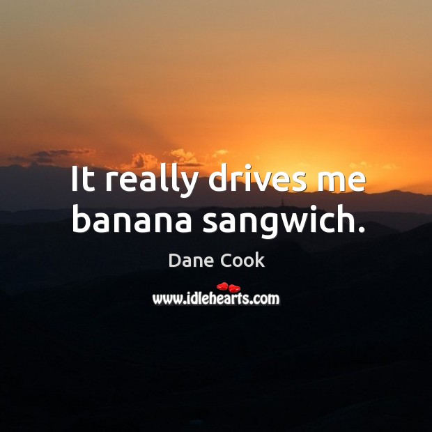 It really drives me banana sangwich. Dane Cook Picture Quote