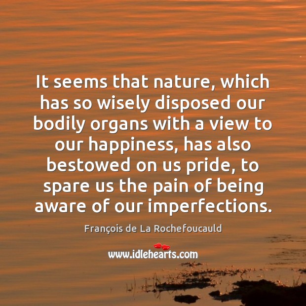 It seems that nature, which has so wisely disposed our bodily organs François de La Rochefoucauld Picture Quote