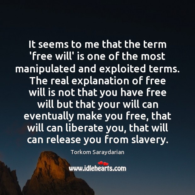 It seems to me that the term ‘free will’ is one of Torkom Saraydarian Picture Quote