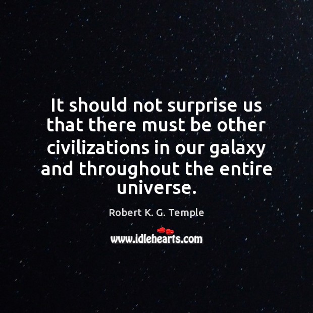 It should not surprise us that there must be other civilizations in 