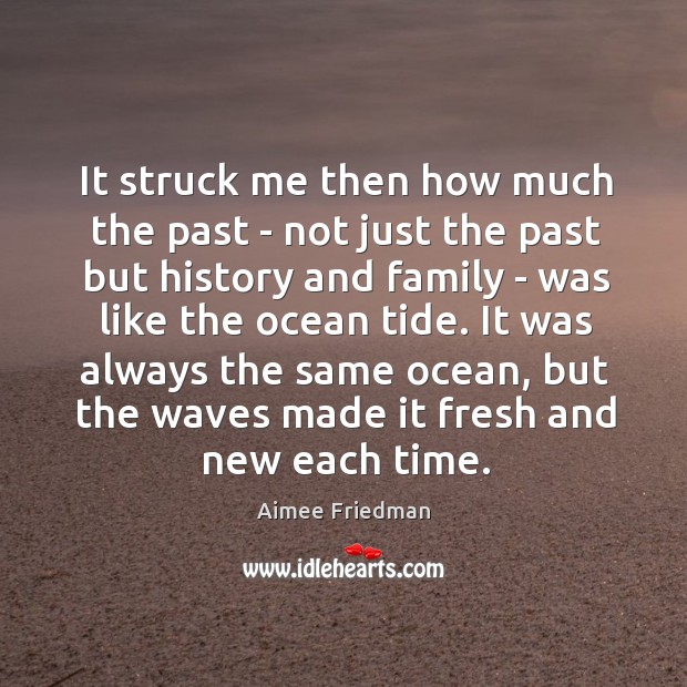 It struck me then how much the past – not just the Aimee Friedman Picture Quote