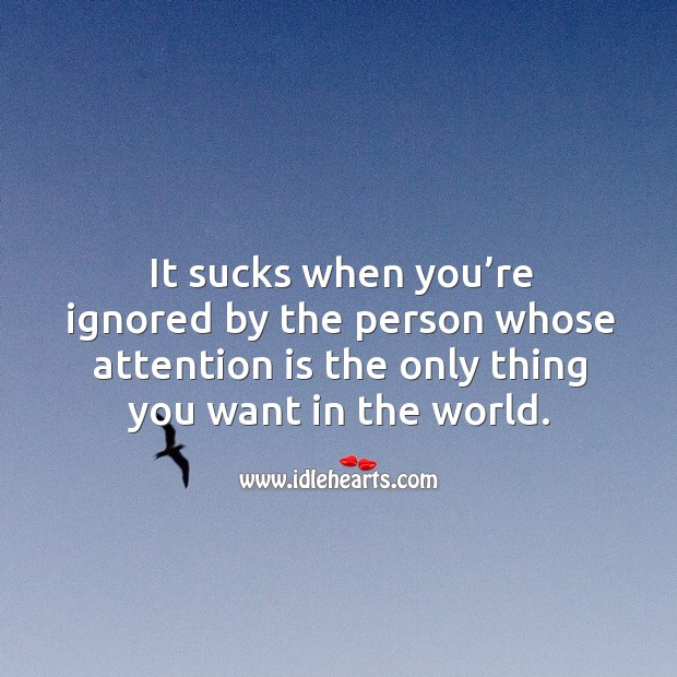 It sucks when you’re ignored by the person whose attention is the only thing you want in the world. Image