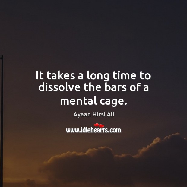 It takes a long time to dissolve the bars of a mental cage. Image
