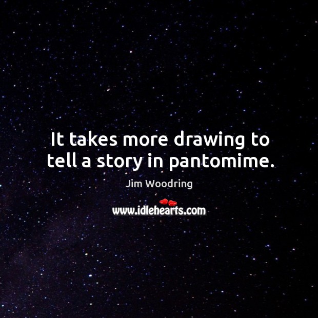 It takes more drawing to tell a story in pantomime. Jim Woodring Picture Quote
