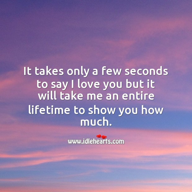 It takes only a few seconds to say I love you I Love You Quotes Image