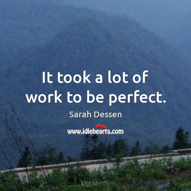 It took a lot of work to be perfect. Sarah Dessen Picture Quote