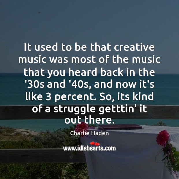 It used to be that creative music was most of the music Image