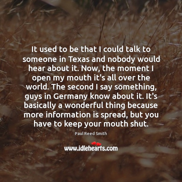 It used to be that I could talk to someone in Texas Image