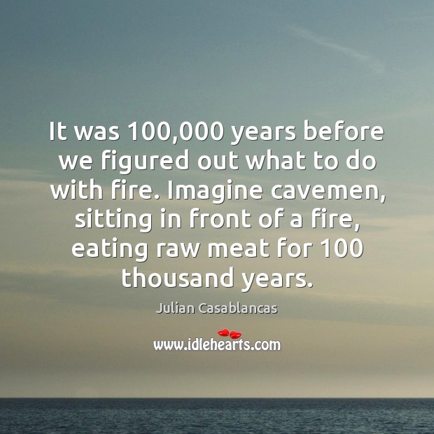 It was 100,000 years before we figured out what to do with fire. Julian Casablancas Picture Quote