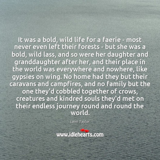 It was a bold, wild life for a faerie – most never Laini Taylor Picture Quote