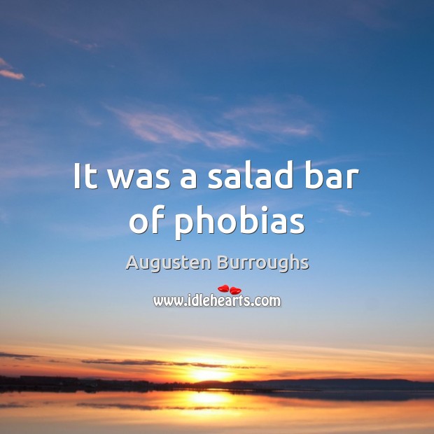 It was a salad bar of phobias 