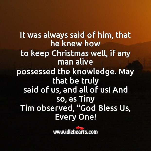 It was always said of him Christmas Messages Image