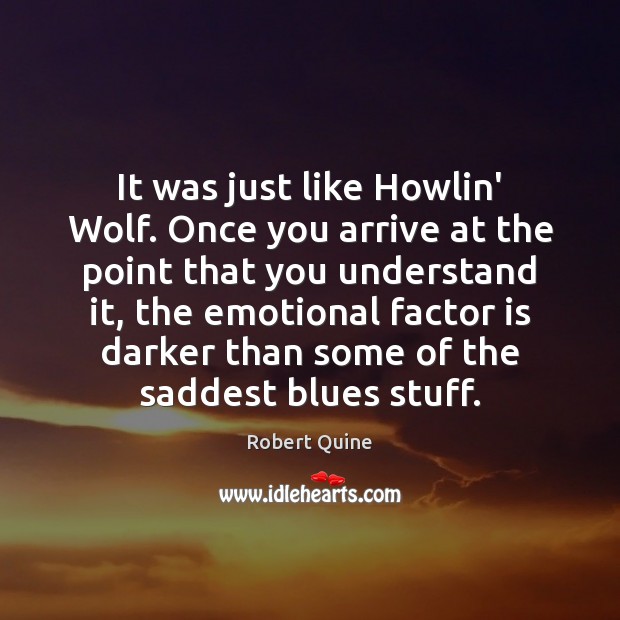 It was just like Howlin’ Wolf. Once you arrive at the point Robert Quine Picture Quote