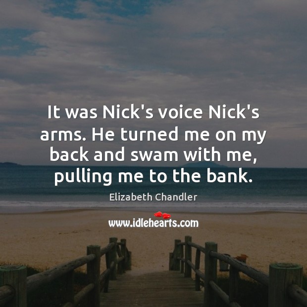 It was Nick’s voice Nick’s arms. He turned me on my back Elizabeth Chandler Picture Quote