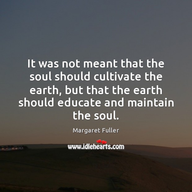 It was not meant that the soul should cultivate the earth, but Margaret Fuller Picture Quote